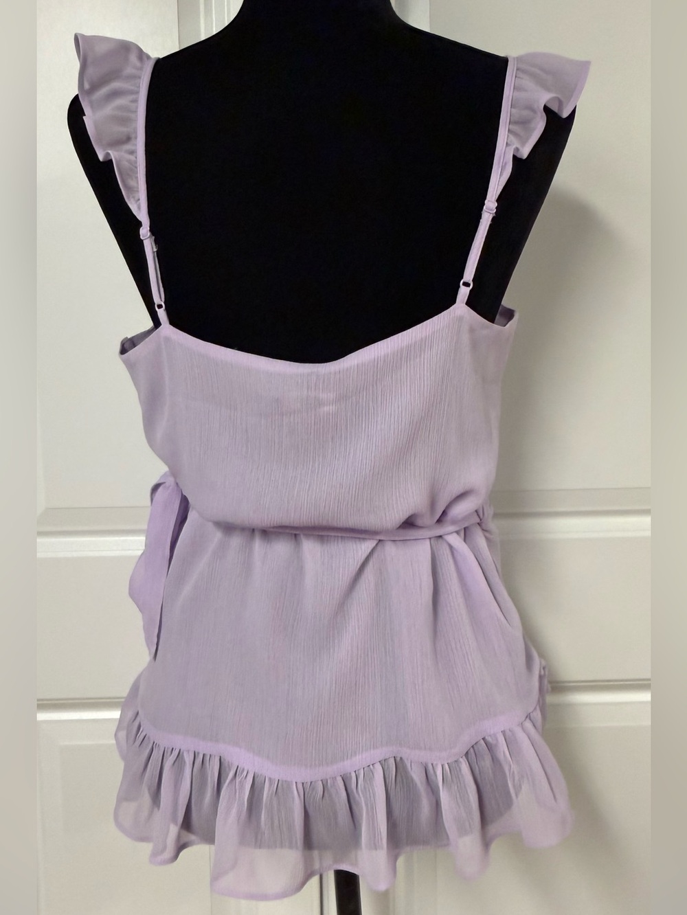 Express Wrap Front Ruffle Top - Picture 3 of 6